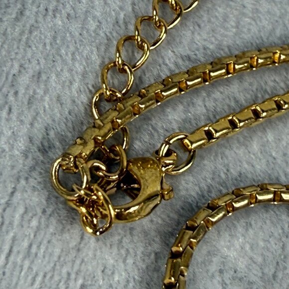 Vintage Gold-Tone Box Chain Necklace Monet with Adjustable Length Lobster Clasp - Picture 5 of 16